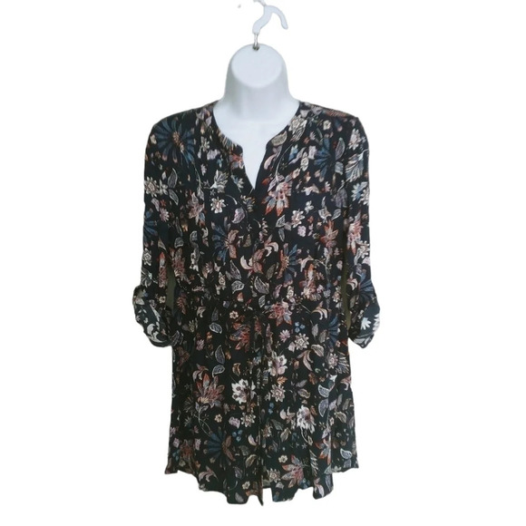 Hilary Radley Peasant Cottagecore Bohemian Blouse 3/4 Sleeves Floral S NWT - Picture 1 of 9